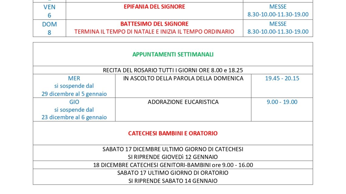 Calendario Liturgico Pastorale Avvento E Natale 2022 Parrocchia